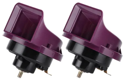 Image de Lot de 2 sirènes à double tonalité avec cornet en spirale à haute et basse fréquence (410/510 Hz), puissance sonore de 120 dB, pour voitures, motos, quads et UTV 12 V
