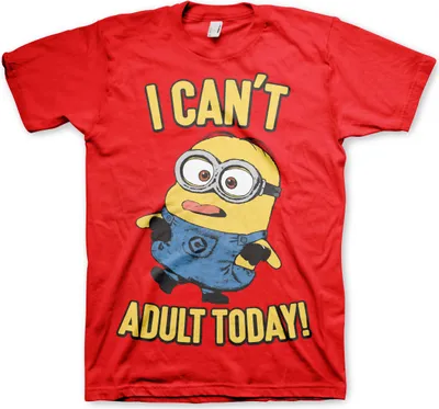 Produktbild von Minions - I Can't Adult Today T-Shirt - Medium - Red