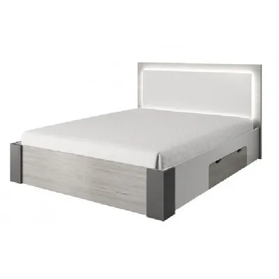 Produktbild von Manželská postel 160x200 HARRISON s úložným prostorem a LED osvětlením