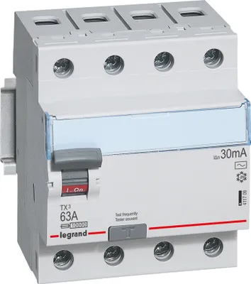 Image de 4P 63A 30mA TX3 Disjoncteur différentiel Legrand 411709