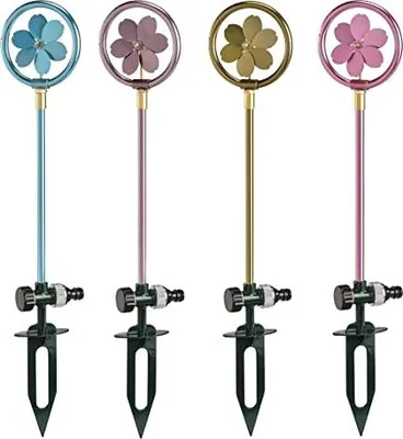 Produktbild von ETC dekorativer ausgefallener Wassersprüher Rasensprenger in Blütenform aus Metall herkömmliche Gartenschläuche (türkis metallic)