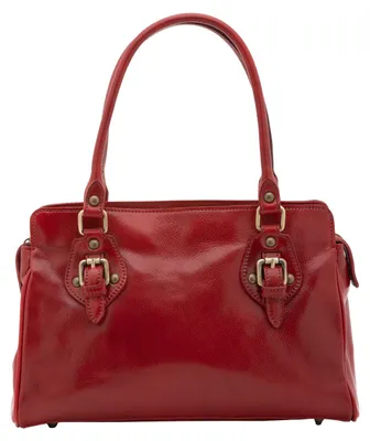 Image de Sac à main pour femmes, en cuir véritable Vacchetta, fermeture éclair, fabriqué en Italie