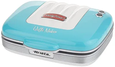 Waffeleisen 700 W, Antihaftbeschichtung, hellblau, Retro-Design