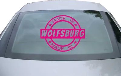 Produktbild von Indigos UG - Aufkleber Heckscheibe & Motorklappe DE6995 - pink - 600x490 mm -  Wolfsburg - Auto Scheiben Fenster Heckklappe Tuning Racing JDM - Die cut