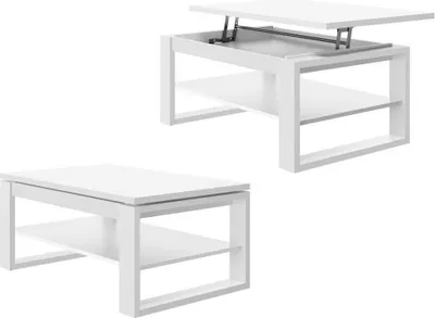 Produktbild von All4All Couchtisch Nico , Kaffeetisch , Wohnzimmertisch , Laptoptisch , Sofatisch , ausziehbar , ausklappbar , 100x60cm , 05 , Weiß