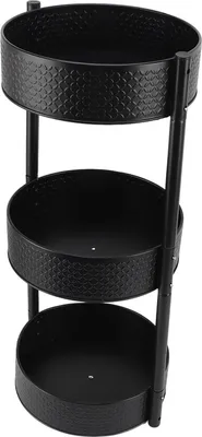 Image de Table tournante pour épices Rotation à 360 degrés Grande capacité Multifonctionnelle Table tournante en acier au carbone Organisateur d'assaisonnements pour la cuisine 3 couches