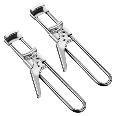 Image de Ouvre-bouchon - Réglable en acier inoxydable - Multifonctionnel pour bocaux et conserves - Lot de 2