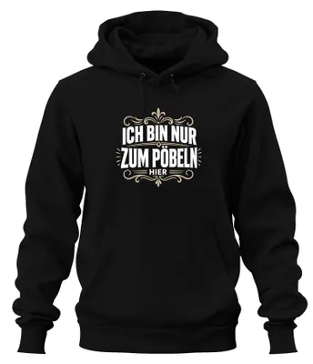Obrázok produktu pre Som tu len preto, aby som sa bavil. Sarkastická mikina s kapucňou, čierna, veľkosť M