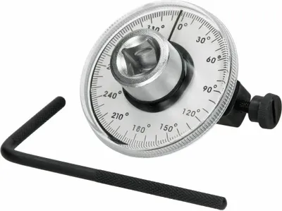 Produktbild von Drehwinkelmesser 1/2 Zoll, 70mm Durchmesser, 0-360° Messbereich, 2°-Skala, Feststellschraube