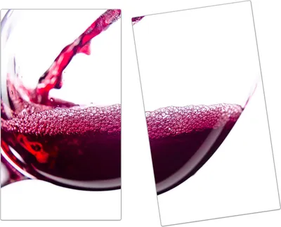 Produktbild von Spritzschutz Herdabdeckplatte Schneidebrett aus Glas Rotwein in Glas eingeschenkt 2-Teilig (60x52cm)