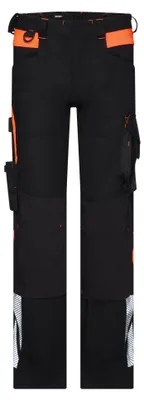 Produktbild von Stretch-Arbeitshose mit Kniepolstert. Canton PESCORE41 245g  schwarz/fluo orange, Gr. 60 DASSY 201126