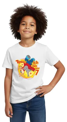 Produktbild von Spreadshirt Benjamin Blümchen Ich Bin Jetzt 7 Kinder T-Shirt, 122/128 (7-8 Jahre), Weiß