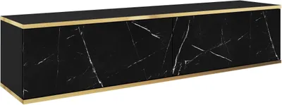 Produktbild von FURNLUX Fernsehtisch Oro Marbel Und Gold 135cm / Hauptfarbe: Schwarz / Abmessungen: 135 x 30 x 32 cm