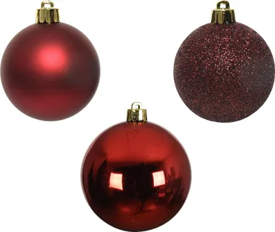 Obrázok produktu pre Sada vianočných ozdôb, priemer 6 cm, 10 kusov, tmavo červená, značka Kaemingk