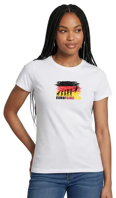 Produktbild von Spreadshirt Evolution Handball Europameister Deutschland Frauen T-Shirt, S, Weiß