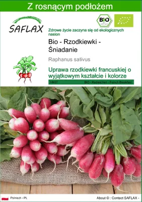 Zdjęcie produktu dla SAFLAX - Bio - Rzodkiewki - Śniadanie - 150 Nasiona - Z podłożem uprawowym wolnym od zarazków - Raphanus sativus