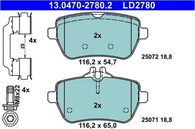 Image de Plaquettes de frein complètes ATE 13.0470-2780.2