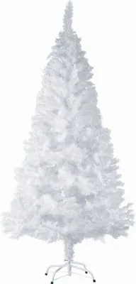 Image de Sapin de Noël artificiel avec support métallique blanc - 180 cm