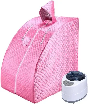 Produktbild von Famanu Dampfbad Zuhause - Persönliche Sauna - Entspannung für Zuhause - 76x88x100cm - Rosa