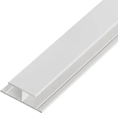 Produktbild von 1, S-Polytec Aluminiumprofil Aluminium H-Profil 8mm Weiß RAL 9016 (2 Meter), Alu Verbindungsprofil, Übergangsprofil, Aluprofil H für HPL Platten, Laminat, Vinyl, Aluminiumprofile