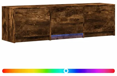 Image de Meuble TV vidaXL avec éclairage LED, 140 x 34 x 40 cm, chêne fumé