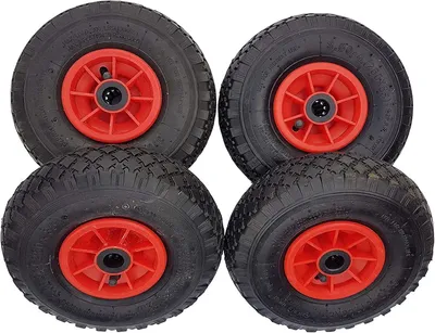 Produktbild von 4 Sackkarrenräder für Bollerwagen | 25 mm Achse | Ersatzreifen für Sackkarren