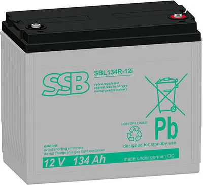 Produktbild von SSB Blei Akku SBL 134R-12i AGM Batterie M8 Schraubanschluss - 12V 134Ah