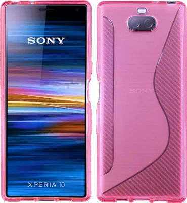 Produktbild von cofi1453® S-Line Hülle Bumper kompatibel mit SONY XPERIA 10 Silikonhülle Stoßfest Handyhülle TPU Case Cover Pink