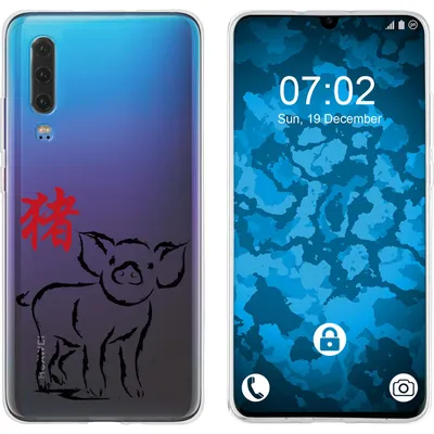 Produktbild von PhoneNatic Case kompatibel mit Huawei P30 Silikon-Hülle Tierkreis Chinesisch M12