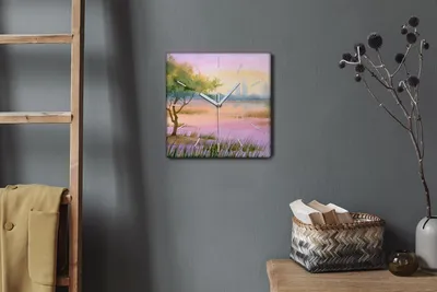Produktbild von Coloray Hodiny Unikátní 30x30 cm  Tiché hodiny Pro obývací pokoj a kuchyň Nástěnné hodiny Plátno Bílé ručičky hodin - Voda do akvarelu
