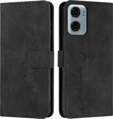 Produktbild von Motorola Moto G05 / E15 Hülle - Coverup Smile Klapphülle - Schwarz
