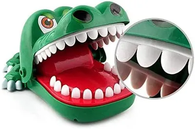 Productafbeelding van Crocodile Toy Classic mond tandarts beet vinger familie - Grote maat - 21,1 x 14,5 x 10,9 cm