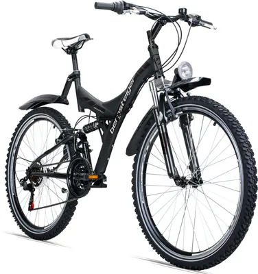 Produktbild von Bergsteiger Memphis 26 Zoll Mountainbike, geeignet ab 150 cm, Dynamo-Licht, StVZO, Shimano 21 Gang-Schaltung, Vollfederung, Jungen-Fahrrad & Herren-Fahrrad