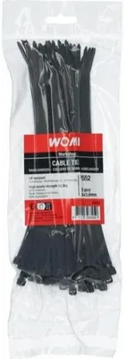 Produktbild von Womi Kabelbinder 200x3.6mm schwarz 100 Stück