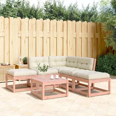 Produktbild von Design 5-tlg. Garten-Sofagarnitur mit Kissen Massivholz Douglasie, Gartenmöbel-Sets 2024 Neu