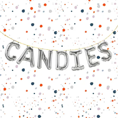 Immagine prodotto di Palloncino in foil con scritta Candies, argento, circa 40 cm, per gonfiaggio ad aria