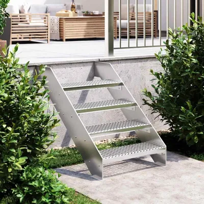 Produktbild von vidaXL Gitterroststufe 60x24x7 cm Verzinkter Stahl