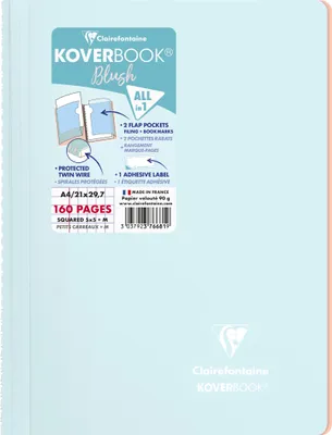 Produktbild von Clairefontaine 5x PP Spiralblock A4 80 Blatt kariert - Sortiert 376681C
