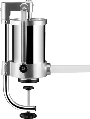 Produktbild von Wurstfüllmaschine, 2,5 lbs/1,5 l Fassungsvermögen, vertikale Wurstfüllmaschine aus Edelstahl 304, Wurstfüllmaschine mit 3 Füllschläuchen, Saugfuß und Handkurbel für den privaten oder gewerblichen Gebrauch