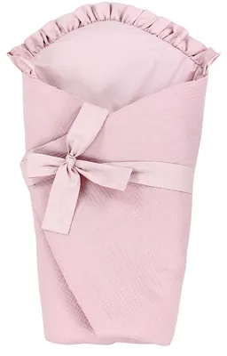 Produktbild von TupTam Unisex Baby Einschlagdecke mit Schleife, Farbe: Musselin / Puderrosa, Größe: 70 x 70 cm