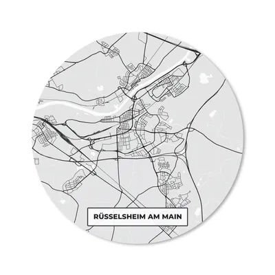 Produktbild von MuchoWow® Mauspad Mousepad Karte - Rüsselsheim Am Main - Deutschland - Stadtplan - Karte 40x40 cm - Mousepads - Maus Mat - Pad - Mausunterlage - Schreibtisch Accessoires