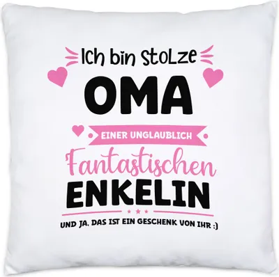 Produktbild von Ich bin stolze Oma Kissen Inkl Füllung Geschenk Muttertag Oma Enkelin Geburtstag