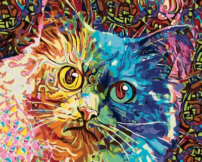 Produktbild von Zuty - Malen nach Zahlen - BUNT BEMALTE KATZE, 40x50 cm, ohne Keilrahmen
