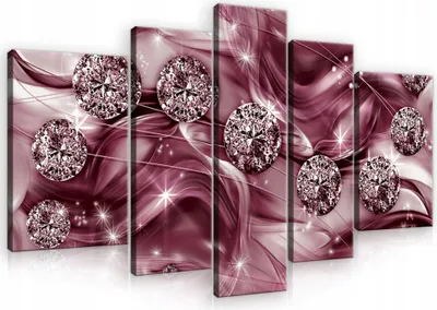 Produktbild von Leinwandbilder Abstrakt Diamanten lila SET 170x100 cm 5 teilig Modern Canvas Bilder XXL Leinwandbild Leinwand Bilder Schlafzimmer Wohnzimmer Wandbilder Kunstdruck Wand Bild auf Leinwand Aufhängefertig