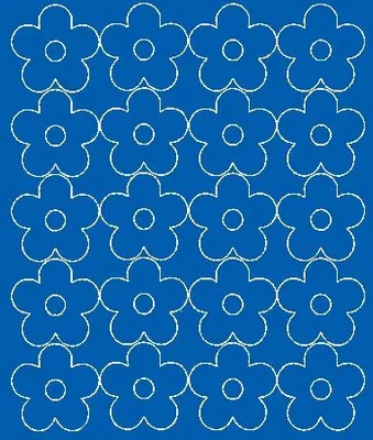 Produktbild von Wandaufkleber Blumen, 20 Stück, blau matt