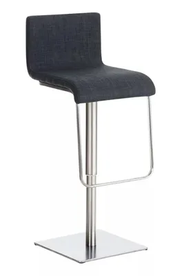 Produktbild von In And OutdoorMatch Barstuhl Bill - Höhenverstellbar - Edelstahl - Barhocker mit Rückenlehne - 1er Set - Ergonomisch - Barstühle für Küche oder Kantine - Dunkelblau - Sitzhöhe 55-78 cm