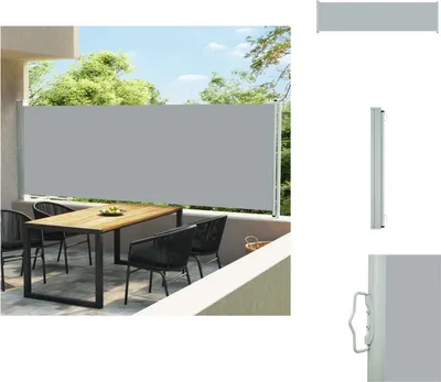 Image de vidaXL Marquise latérale extensible 600x160 cm Gris - Parasols & Protection solaire