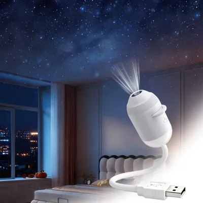 LED-Sternenprojektor 12-in-1 mit Nachtlicht, USB, 360° verstellbar