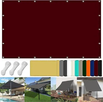 Zdjęcie produktu dla Markiza balkonowa – wodoodporny poliester – kolor czerwony – 190 x 250 cm – osłona zewnętrzna