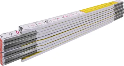 Produktbild von STABILA Holz-Gliedermaßstab Type 617, 2 m, weiß/gelbe metrische Schnellablese-Skala
